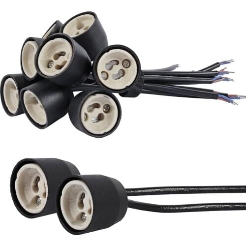 Pack of 10,Gu10 socket base Connector Ceramic Holder Lamp wiring for GU10 Base Halogen Sockets or GU10 led bulb