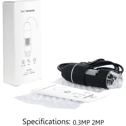2MP 1080p 3 in 1 USB Type-C Micro-USB 1000X Microscope Magnifier Camera Endoscope for android- Phone OSX Windows PC