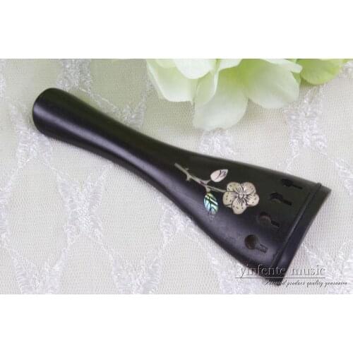 4/4 3/4 Violin Tailpiece Ebony Wood Violin Accessories Shell Flower Inlay