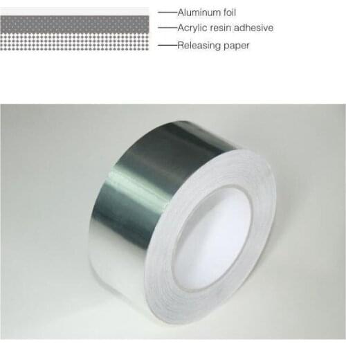 5 Rolls Width 60mmx30m,Aluminum Foil tape Coated With arcylic Adhesive,Heat-resistant,waterproof,radiation protection,shielding