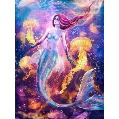 5D diamond Painting Cross Stitch kits Cartoon diy Diamond embroidery Mermaid picture Home decor Mosaic pattern wall sticker gift