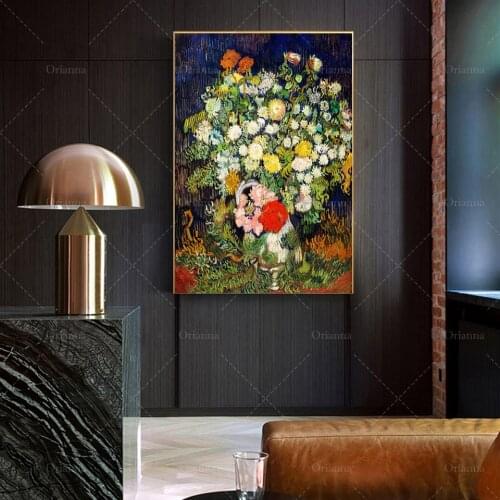 Bouquet of Flowers in a Vase (1890) by Vincent Van Gogh Print,Van Gogh Art Poster,Wall Art Poster PrintModern Home Decor Posters