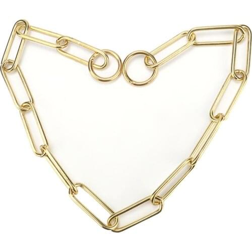 Solid Snake P Choke Chain Training Dog Pet Collars Lead For M L Dogs (L)