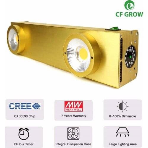 Dimmable CREE CXB3590 COB LED Grow Light Full Spectrum 200W for Indoor Plant Growth Panel Lamp With MeanWell Driver & Timer