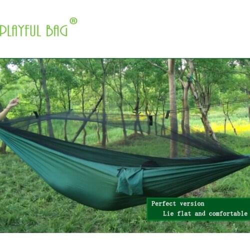 290*140cm Indoor Nylon Double hammock with mosquito nets outdoor supplies recreational breathable beds Perfect version AZI22