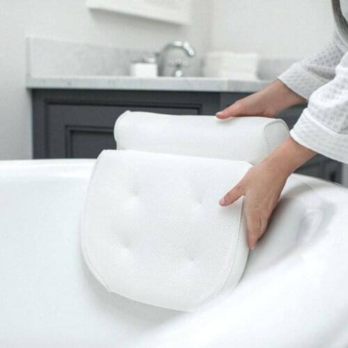Breathable 3D Mesh Spa Bath Pillow with Suction Cups Support Accessories Hot Neck Back and Spa Pillow Bathroom Tub For Home M7P3