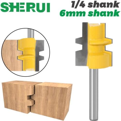 Glue Joint Router Bit - Medium Reversible - 1/4"6mm Shank - Woodworking cutter Tenon Cutter for Woodworking Tools