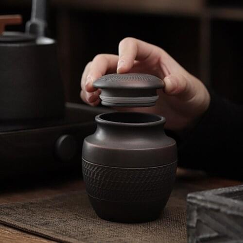 Jianshui Purple Pottery Tea Jar Blind Dagger Glaze-Free Polished Mini Small Sized Sealed Storage Jar Tea Container Tea Box
