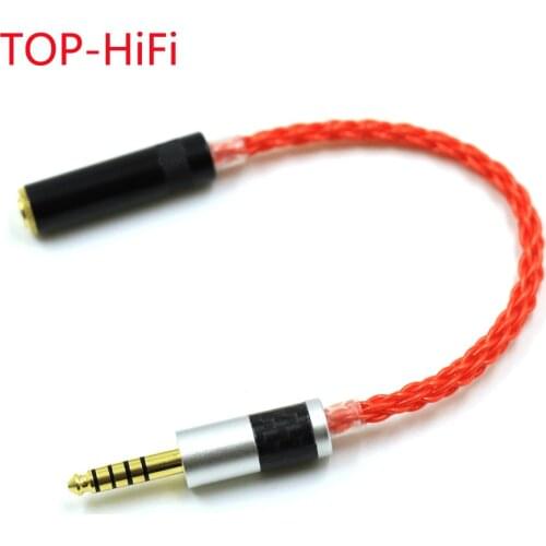 TOP-HiFi UPOCC Single Crystal Copper 4.4mm Balanced Male to 3.5mm Stereo Female Audio Adapter Connector Cable