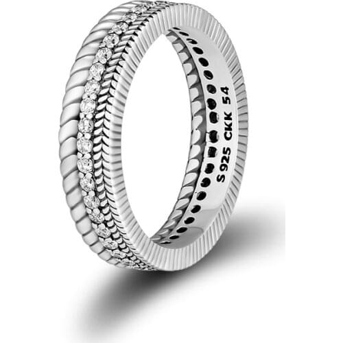 CKK Authentic 925 Sterling Silver Jewelry Cosmic Lines Rings Fashion DIY Making For Women Gift Free Shipping