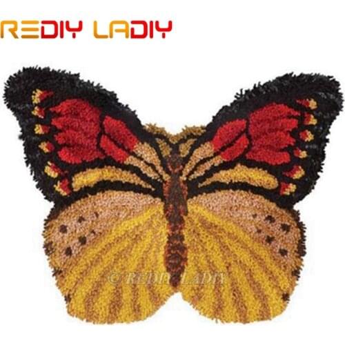 Latch Hook Kits Make Your Own Rug Butterfly Tapestry Crochet Cushion Mat DIY Carpet Rug Printed Canvas Hobby & Crafts Home Decor