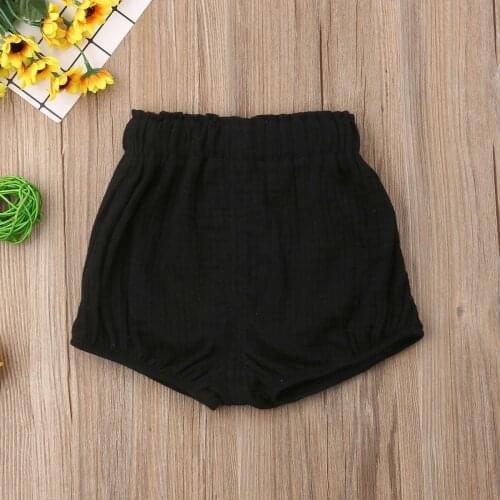 Unisex Toddler Summer Shorts Casual Pants Solid Shorts Cotton Linen Simple Style Elastic Waist Sport Pants 3M-6Y