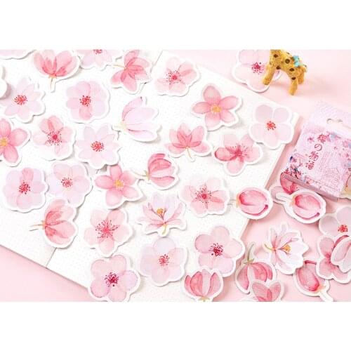 45pcs/pack Kawaii Jepanese Story Cherry Blossoms Decoration Scrapbooking Diary Stickers For Children 3D Stickers