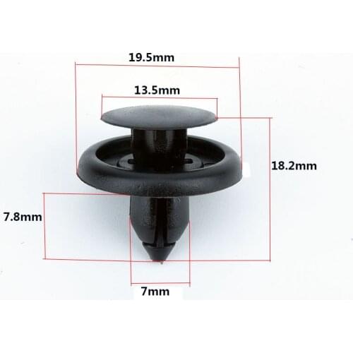20Pcs 19.15 x 19.8mm Auto Car Plastic Rivet Fastener Clips Trim Panel Fit 7mm Hole for Toyota oor Bumper Fender Cover Trim Clip
