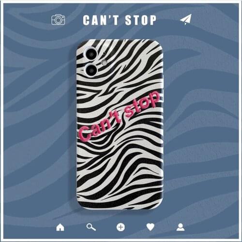 New 3D embroidery Zebra pattern Soft leather phone case for apple iphone 7 8 Plus X XS XR MAX 11 Pro Drop protection back cover