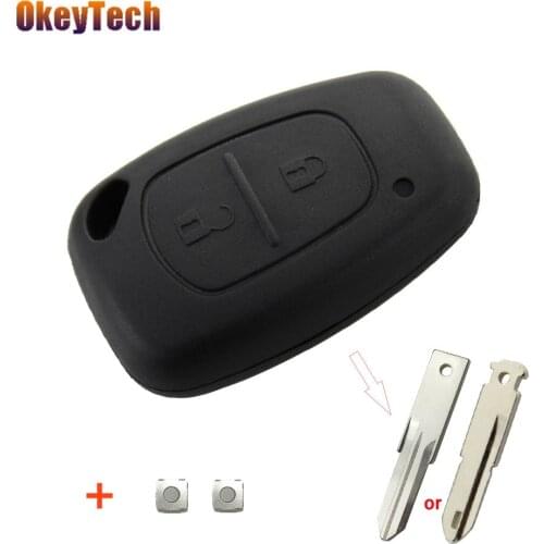 OkeyTech 2 Buttons Car Key Shell For Renault Traffic Master Vivaro Movano Kangoo Auto Accessories Key Cover Case Fob 2 Switches