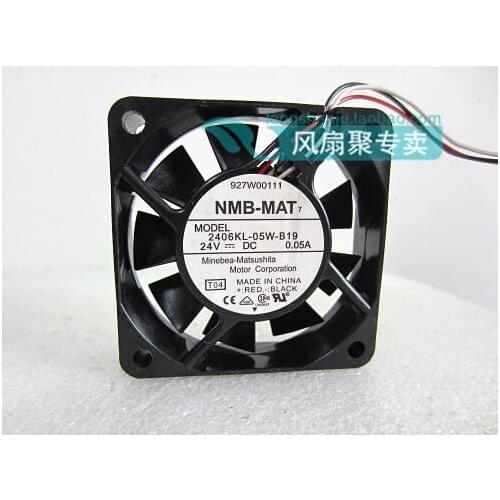 Original NMB 6cm 24V 6015 0.05A 2406KL-05W-B19 60*60*15MM 3 line silent inverter fan