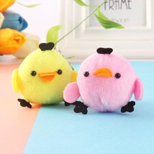 Plush ball chick key ring pendant small gift toy school bag pendant doll girl child new year christmas gift