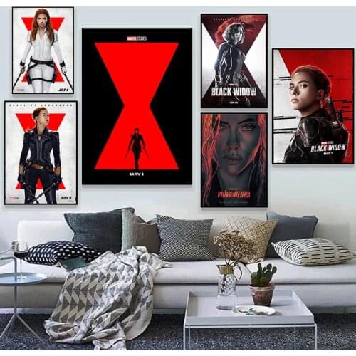Marvel Black Widow Movie Canvas Paintings Avengers Superhero Posters and Prints Wall Art Pictures for Living Room Home Decor