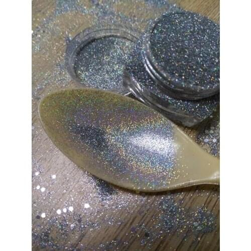 Silver Holographic MERMAID EFFECT Nail Art Powder Glitter GEL & ACRYLIC Nail Tips UV Acrylic Decoration Colorful 5g NmYYU011