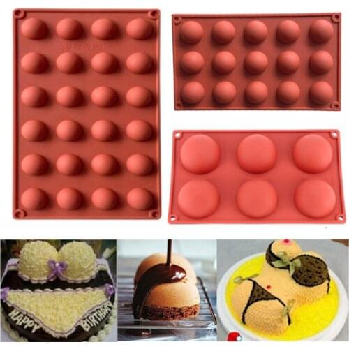 Chocolate Silicone Molds Hemisphere Shape 6/15/24 Holes Food Grade Baking Accessories Candy Mold Bakeware Kitchen Gadget