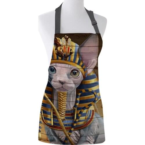 Funny Apron Egyptian Cat Kitchen Aprons for Women Man Kids Home Cooking Baking Waist Bib Home Use
