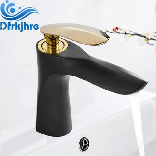 Basin Faucets Bathroom Hot And Cold Bath Tap Chrome Water Mixer White Black Water Tap Brass Wash Basin Faucet Single handle