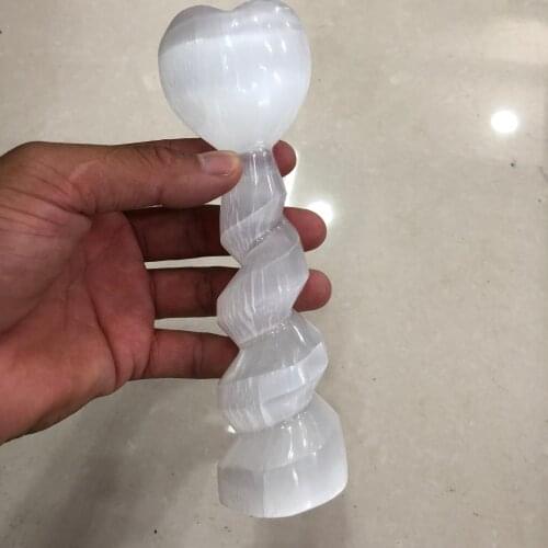 Natural selenium rod quartz crystal massage rod tip - shaped gem selenium rod spiral healing