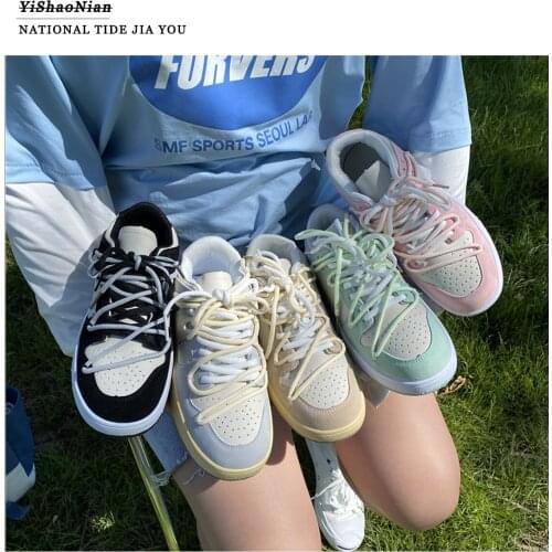 Comfortable Flat Womens Shoes Spring And Autumn New Fashion All-Match Color Matching Casual Sports Shoes