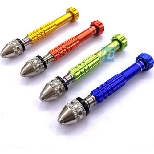 Military Model Modification Drilling Tool Four-color Stainless Steel Precision Hand Drill Delivery 10 Bits