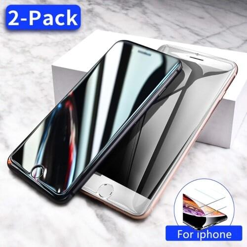 Tempered Glass Screen Protector film For iphone XS MAX XR X for iPhone 7 8 6 6S Plus 5 5S SE Front Protective glass film 2-Pack