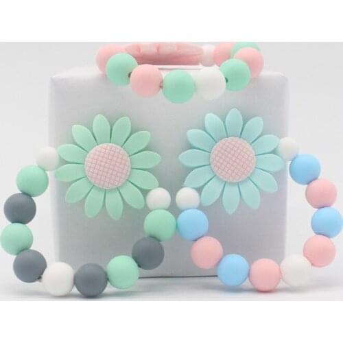 New Arrival Personalised Pacifier Clips Baby Accessories Silicone Beads Teether Bracelet Newborn Teething Toys Mordedor Bebe