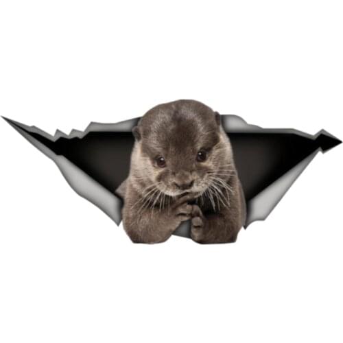 Animal 3D Otter Car Styling Decoration Door Body Window Vinyl Stickers Colorful Funny Auto Sticker Kk13*5.5cm