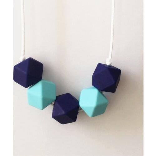 1PC BPA Free DIY Silicone Baby Pacifier Dummy Teething Necklace 17mm Silicone Hexagon Beads Teether Jewelry for Mom to Wear