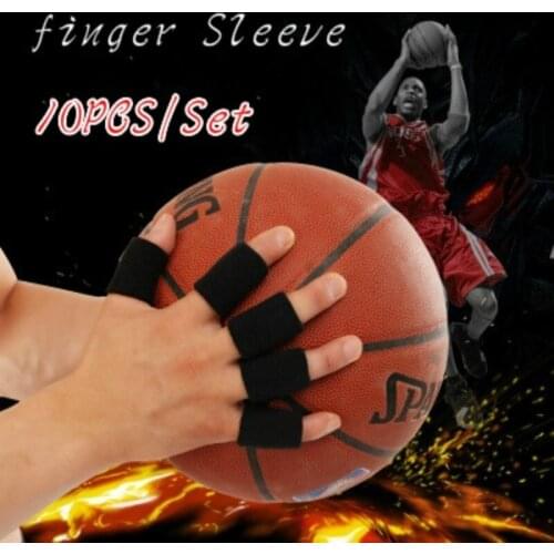 10PCS/Set Protection Gloves Elastic Finger Sleeve Support Arthritis Protector Brace Band Basketball