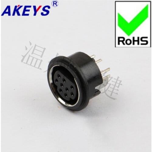10PCS MDC-9-04 round keyboard plug DIN socket S terminal 11-pin 9-core socket mother head