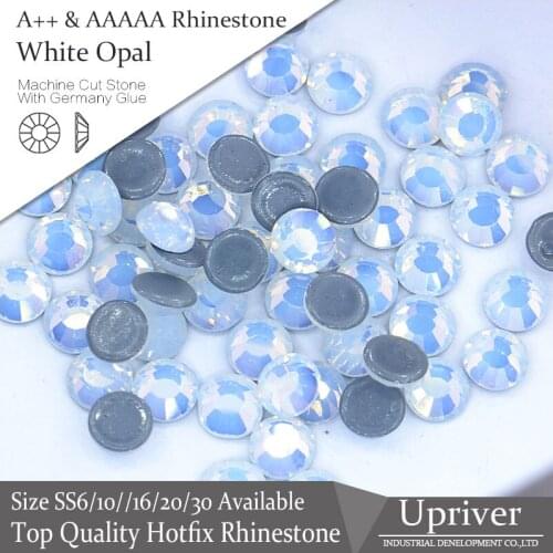 Upriver A++ 1440pcs/288pcs High Quality Bright Strass SS6-SS30 White Opal Hotfix Rhinestones For Bags Designs