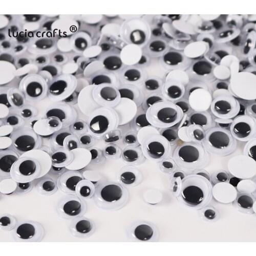 200pcs 5mm/7mm/10mm/12mm/15mm Self-adhesive Googly Eyes For Toy Doll Eyeballs Stickers DIY Scrapbook Craft Accessories K1010