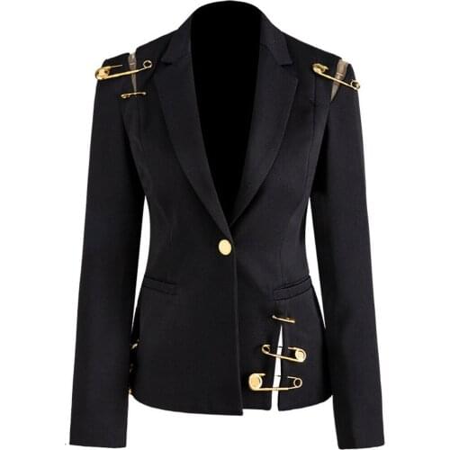 2021 Fashion Women Long Sleeve Black Party Blazer