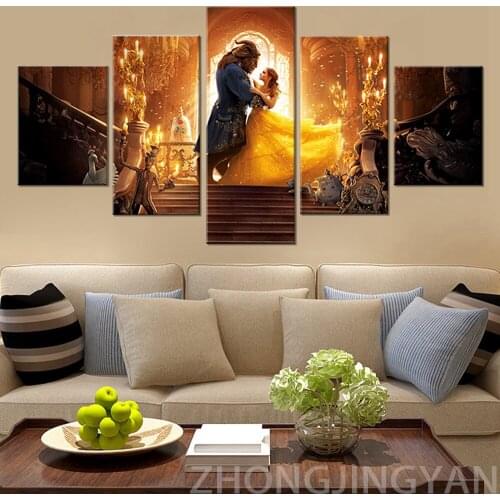 5pc Multi-picture Diamond Painting Beauty and the Beast 5D DIY Diamond Embroidery Sale Rhinestones Mosaic Craft Kit A673