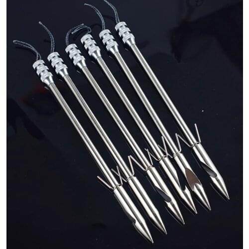 6Pcs Bow Fishing Slingshot Arrow Stainless Steel Broadheads Arrowhead Hunting Shooting Fishing Darts