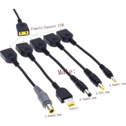 Dc Power Adapter Converter Connector Cable Cord Square USB Plug Female To 7.9x5.5mm 5.5x2.5mm 4.0x1.7mm 5.5x2.1mm Male