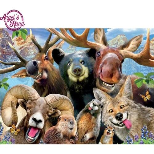 5D DIY diamond embroidery animal family diamond painting Cross Stitch full square Rhinestone mosaic home decoration gift