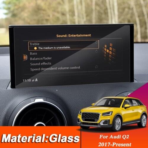 Car Styling GPS Navigation Screen Glass Protective Film Sticker For Audi Q2 2017-Present Dashboard Display Film Auto Access