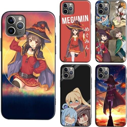Anime Konosuba Megumin Phone Case For iPhone 11 12 Pro Max mini X XR XS Max 6S 8 7 Plus SE 2020 Back Cover