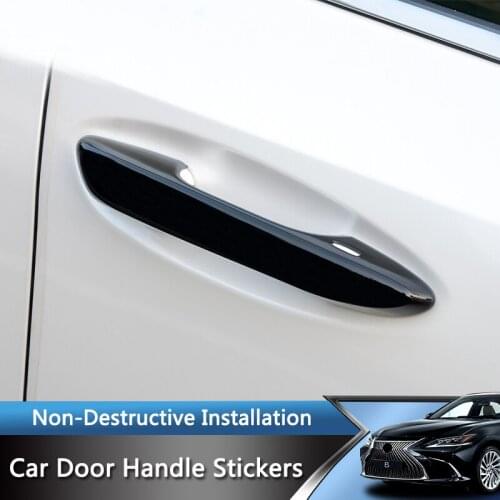 QHCP Exterior Door Handle Cover Decorative Stickers Trims ABS For Lexus ES200 260 300H 2018 2019 2020 2021 Car Styling Accessory