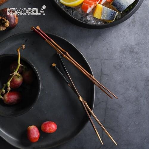 Japanese-style Natural Handmade Wood Baby Chopsticks Japan/China Eating Ware Chop Sticks With String Round New Sale