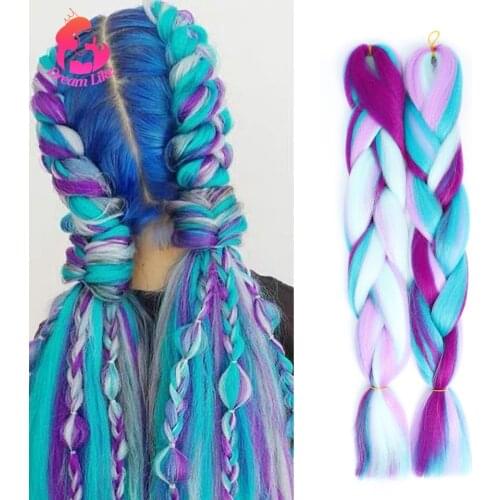 Dream Like Mixed Color Crochet Hair Jumbo Braids Extensions Synthetic Hair For African Briads 24inch Braiding Hair Pre Stretched