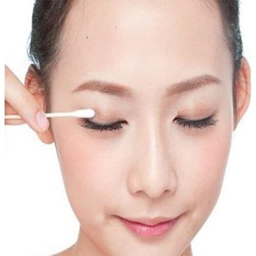 50pcs/Pack Cotton Bud Two Sides Liquid Filled makeup remover Cotton Swab cleansing oil Cotton Stick