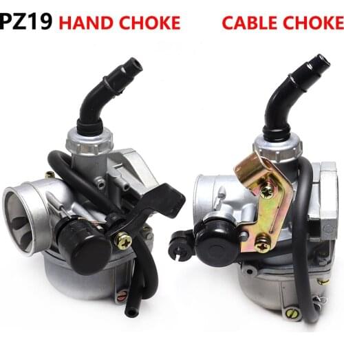 Motorcycle Carburetor PZ19 Hand Cable Choke Carb For 50cc-250cc Dirt Bike ATV Quad Go Kart